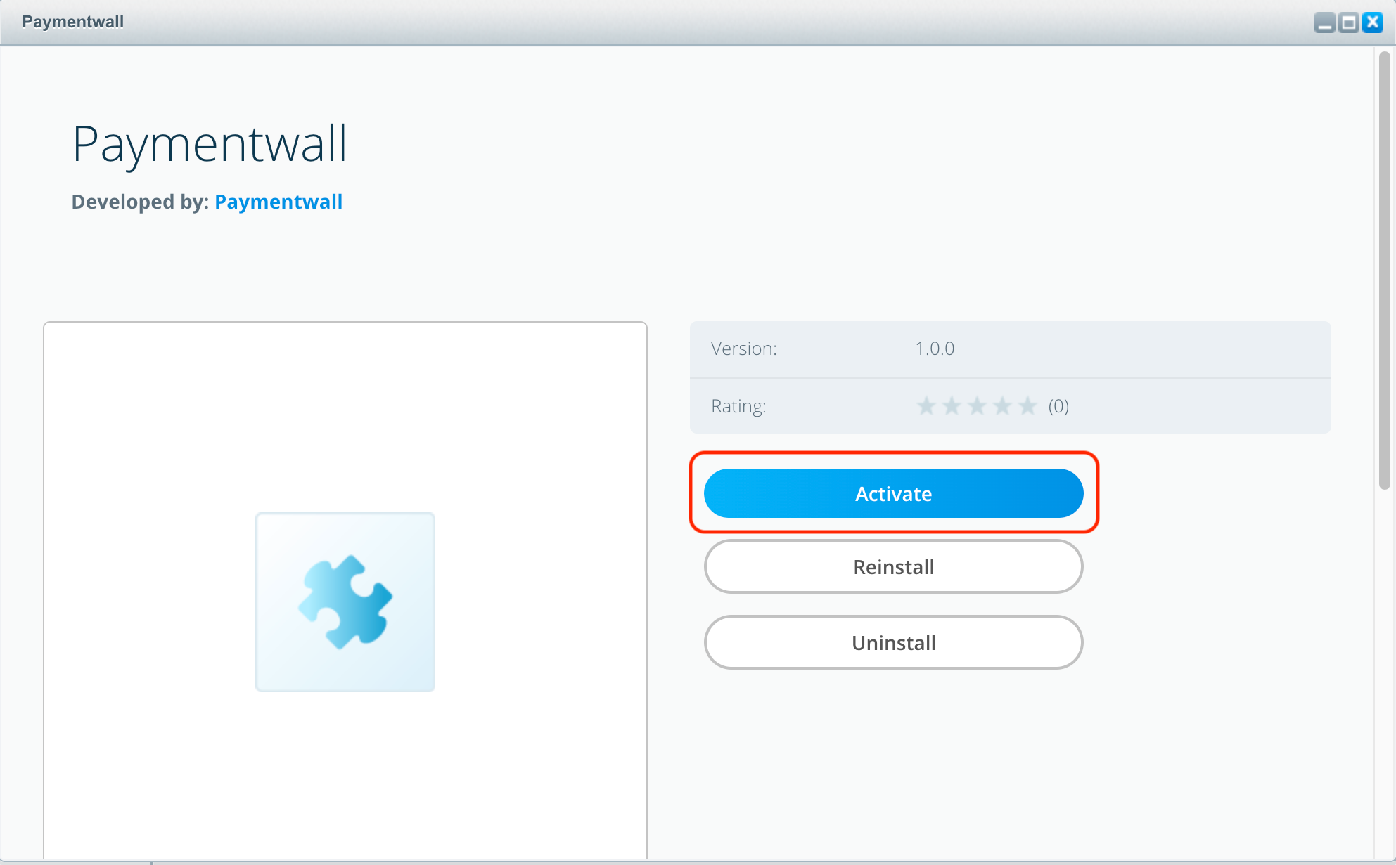 Shopware plugin manager - activate