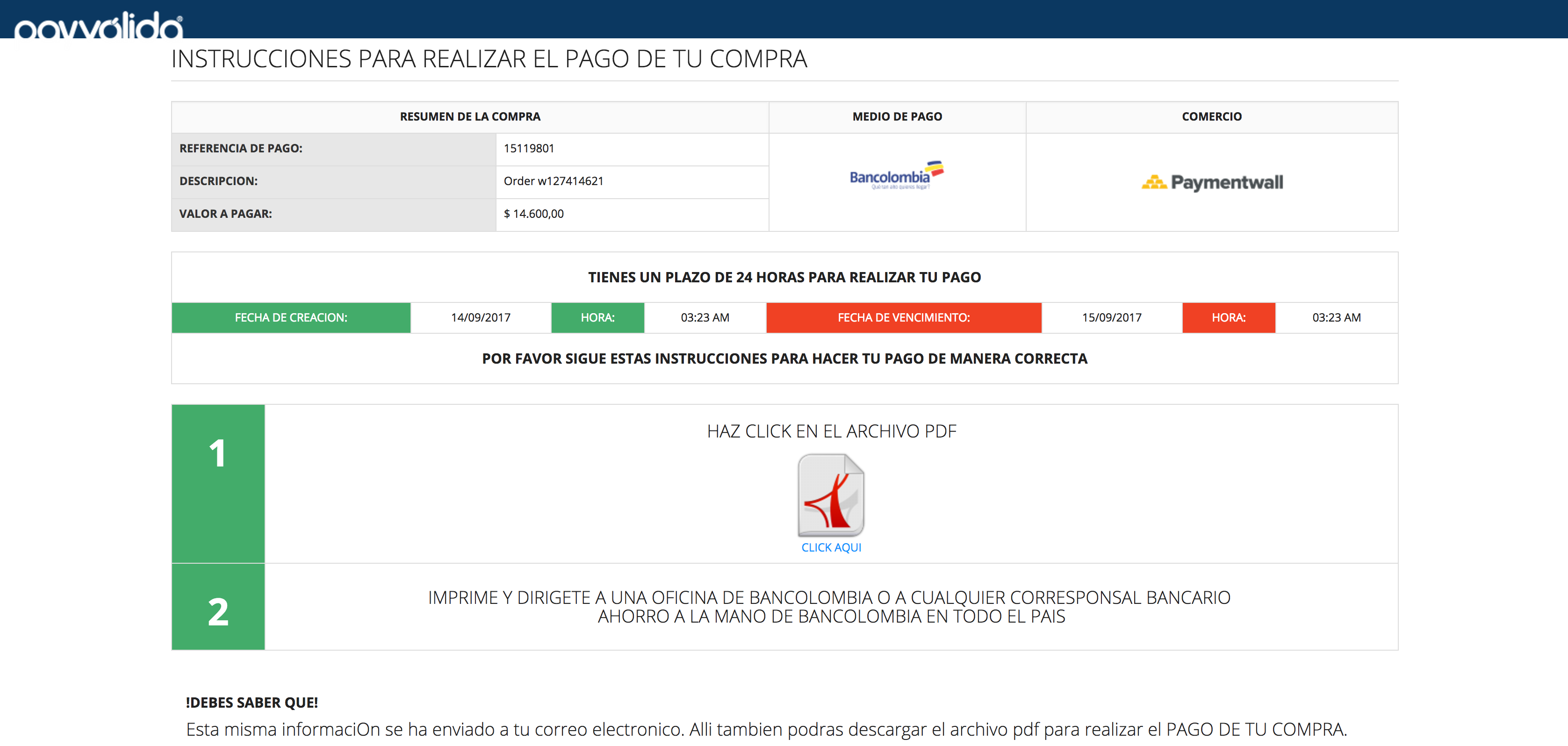 Bank Transfer Colombia checkout