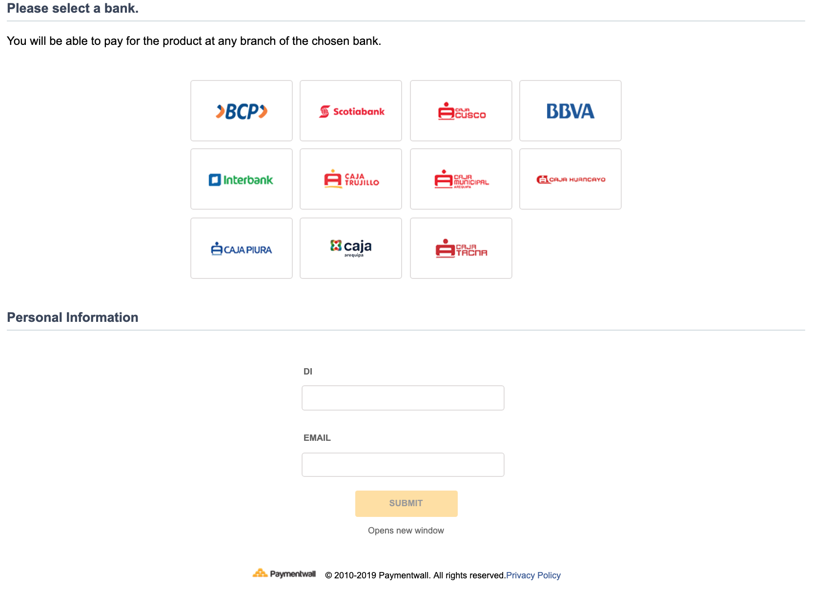Payment Method Bank Transfer Peru