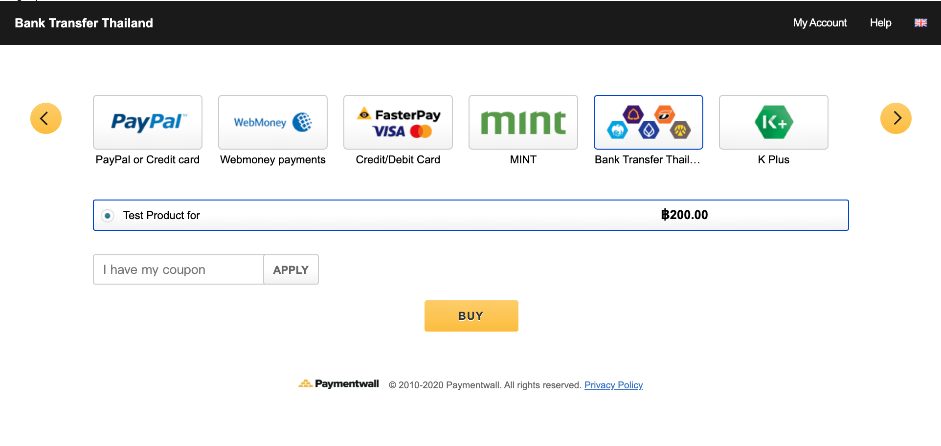 Payment Method Bank Transfer Thailand