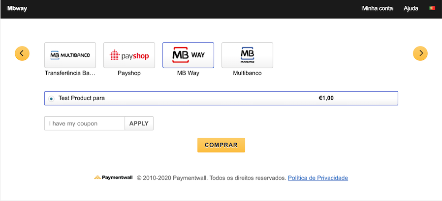 Payment Method - MBWay