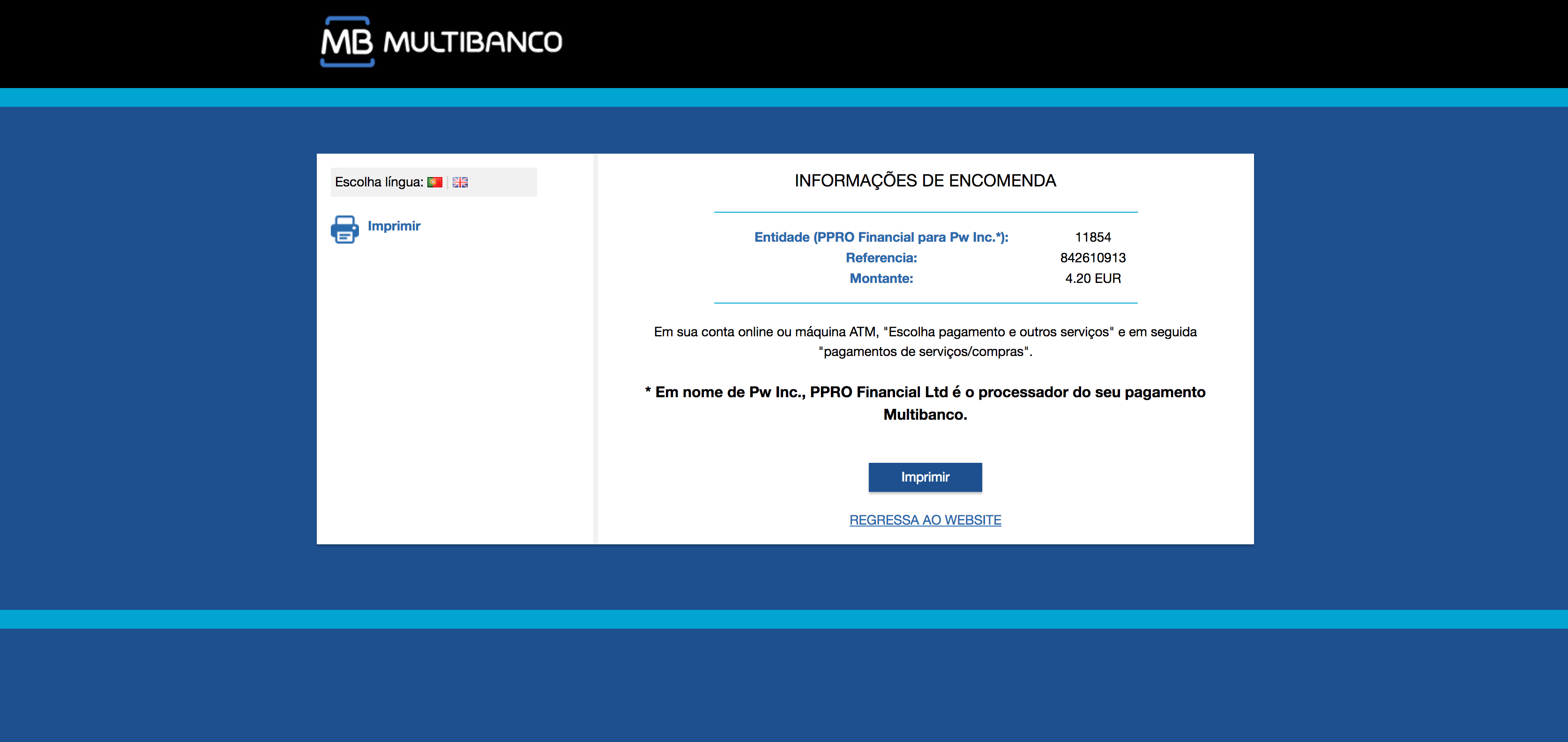 Multibanco checkout