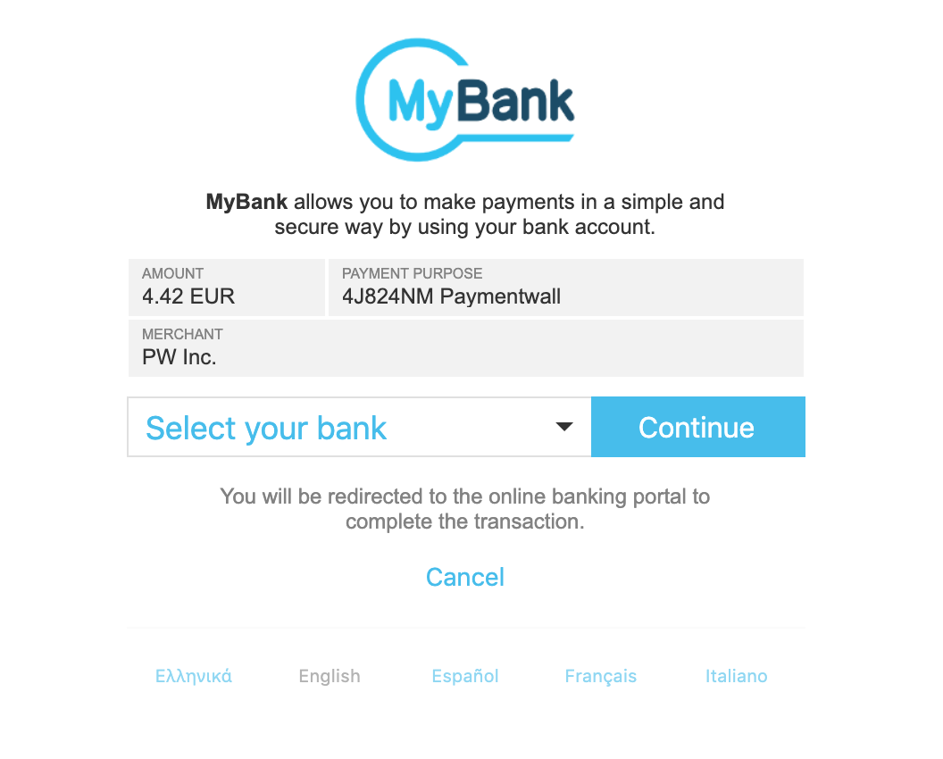 MyBank select