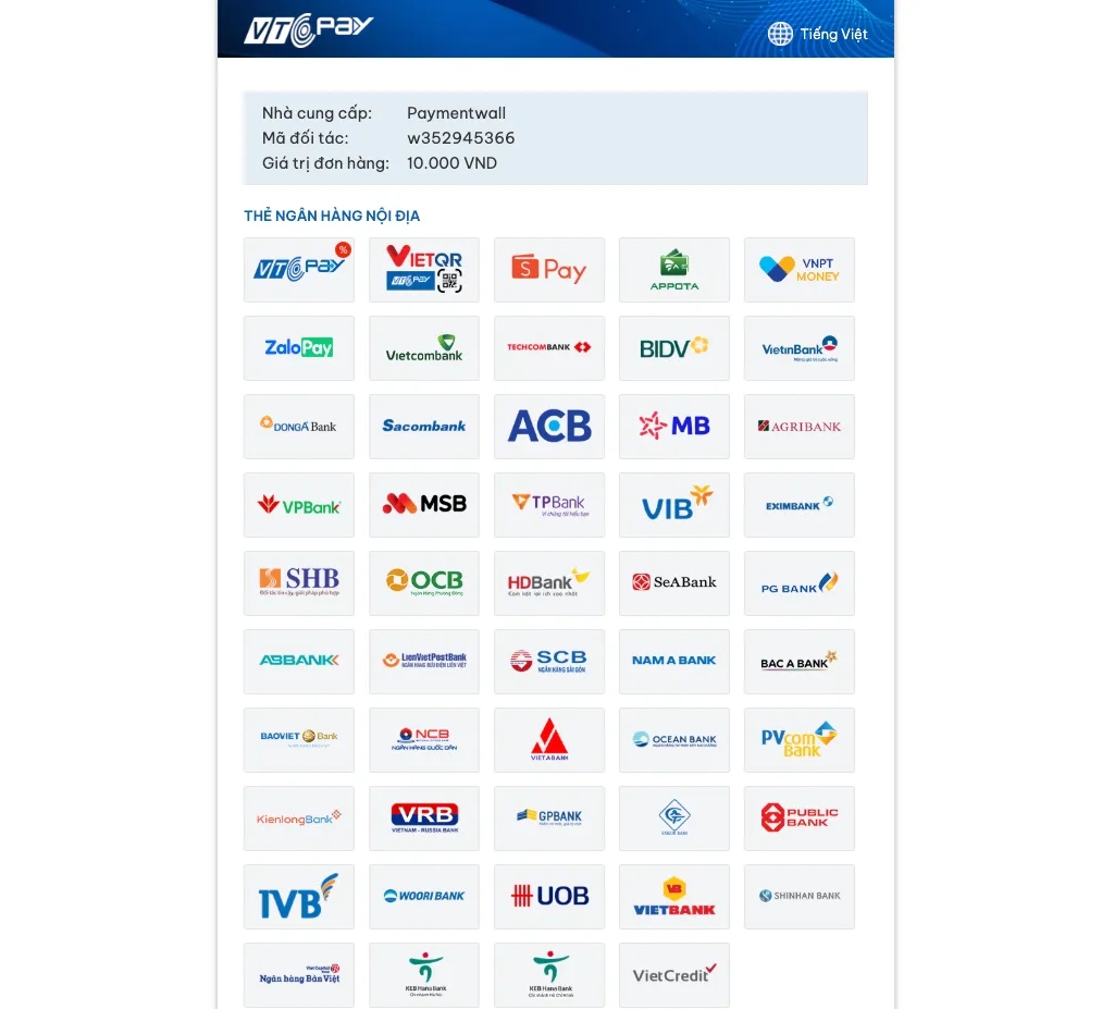 Step 2 ATM Vietnamese Card