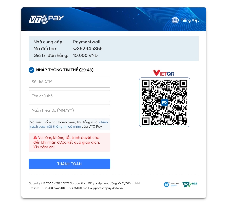 Step 3 ATM Vietnamese Card