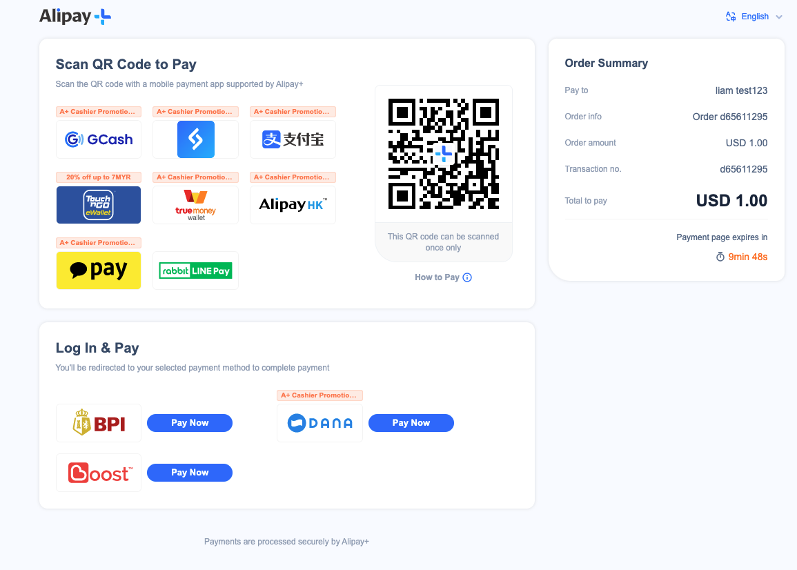 Payment Method - Alipay+