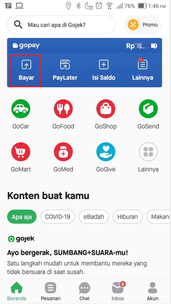 Gopay successful transaction