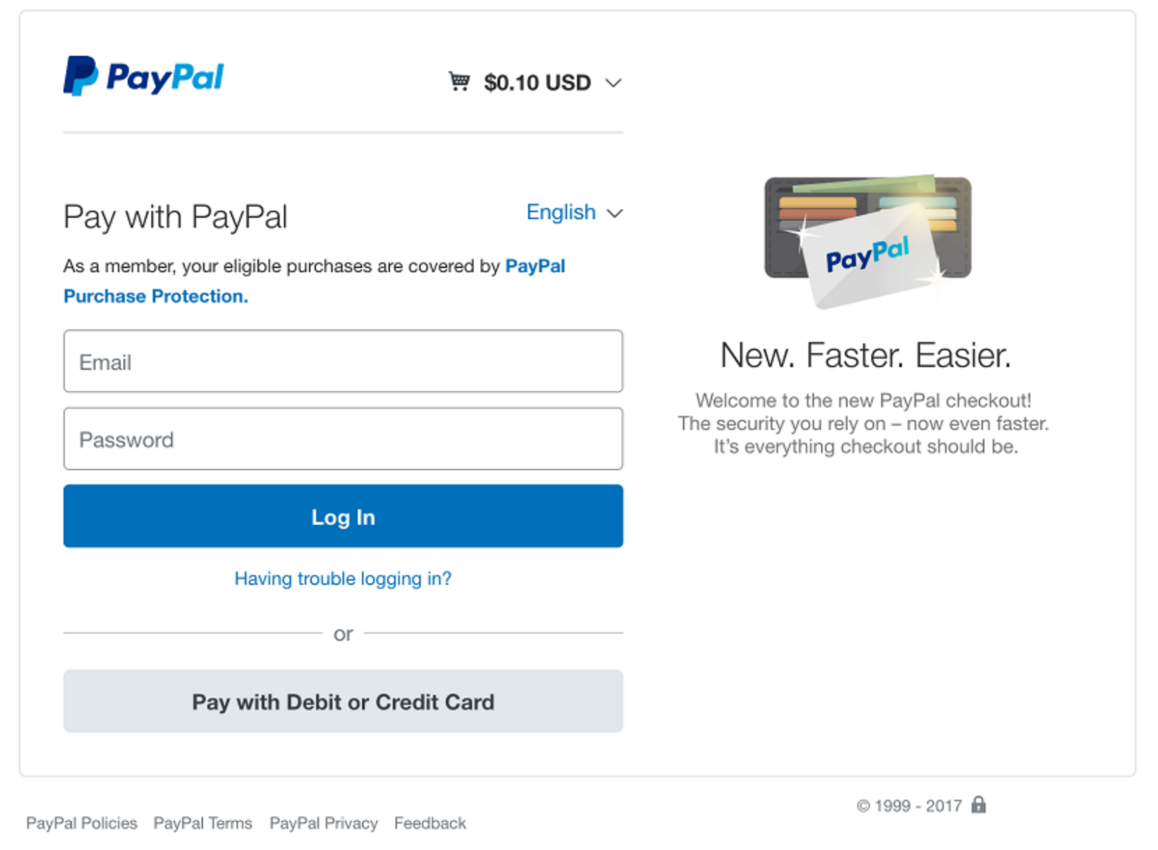 PayPal signin