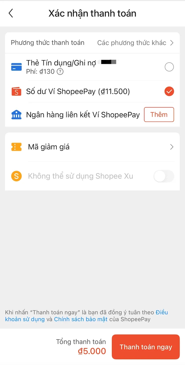 ShopeePay Vietnam Step 4